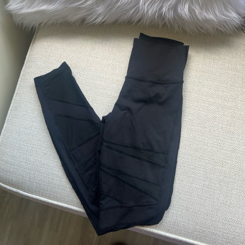 Lululemon Wunder Under High Rise Tech Mesh Black Leggings